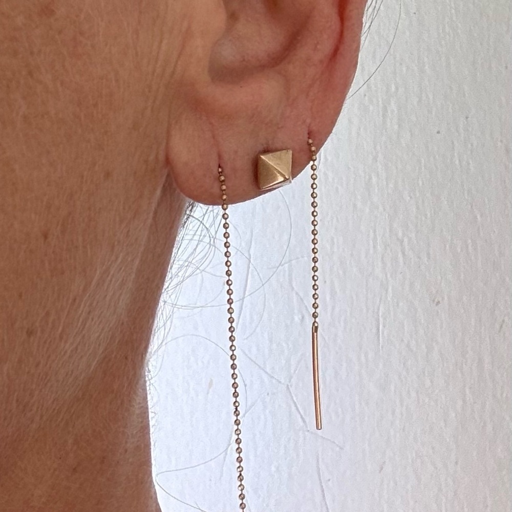 14k Solid Gold Earrings Minimalist | Fine Jewelry | Celebrity Stylist Curated